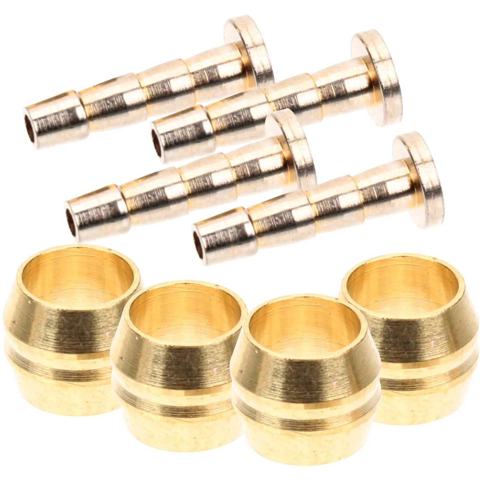 4Pcs Copper Bike Hose Olive Inserts Compact Portable Brake Joint Set for Hydraulic Disc Brake Oil Line Leak Prevention Bike