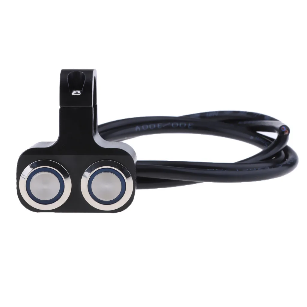 

Handlebar Mount Push Button Switch Waterproof Aluminum Alloy ON OFF Light Control for 25mm Motorbike