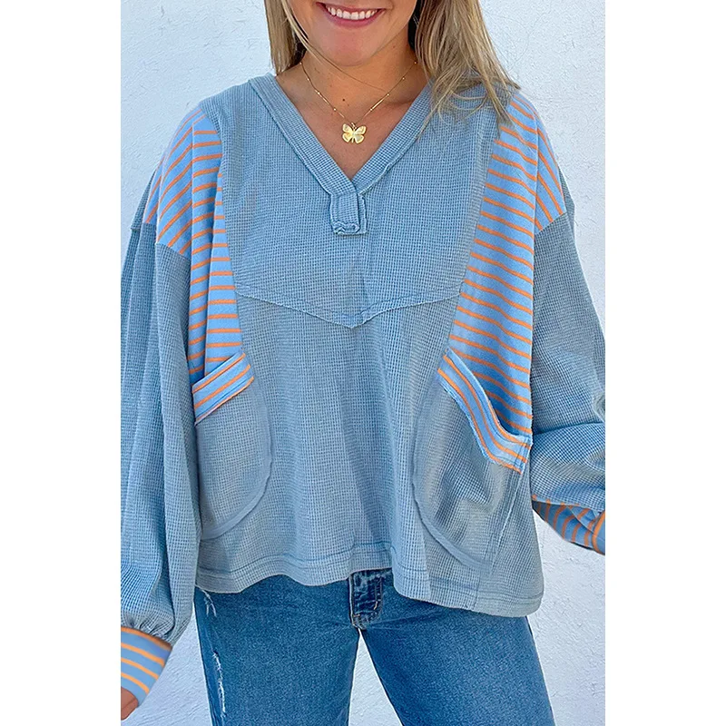 

Independent Station Autumn New Style Pullover V-neck Hoodie for Women, European and American Casual Style Top for Women