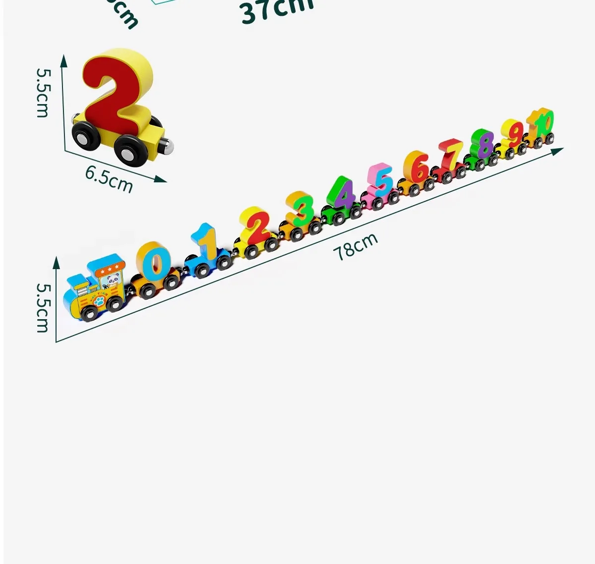 لعبة قطار رقمية مغناطيسية للأطفال، مجموعة ألغاز مغناطيسية، مكعبات بناء للأطفال #3