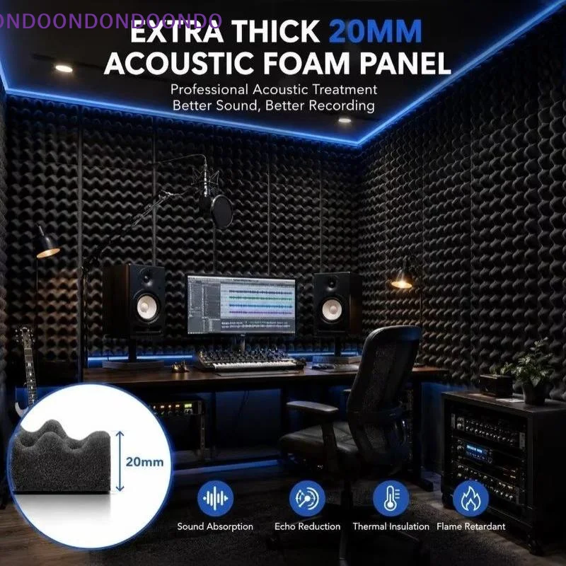 2cm Self-Adhesive High-Density Acoustic Foam Roll Soundproof Wall Mat for Rehearsal Room Use