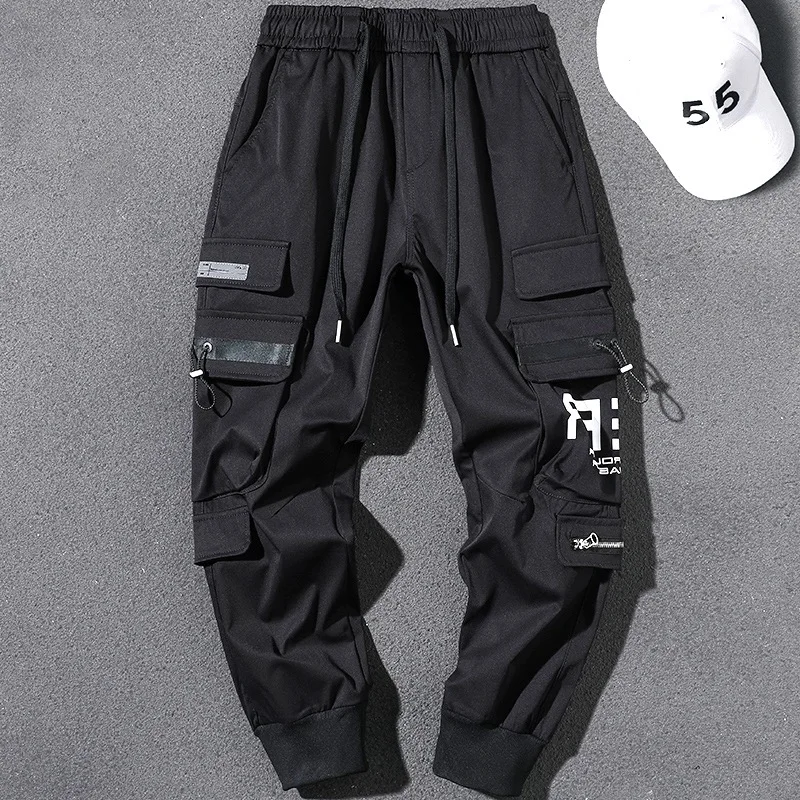 Outdoor Casual Pants Men's wear-resistant loose-fitting straight-leg multi-pocket overalls men's trousers