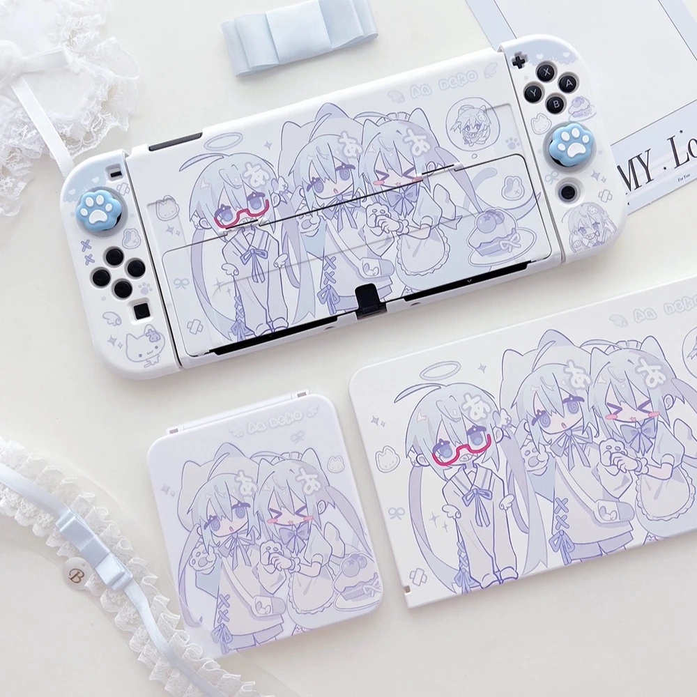 Oryginalne etui ochronne na konsolę Nintendo Switch w stylu Y2K, kawaii, dla dziewczyn, pokrowiec na konsolę i kontrolery Joy-Con do modeli OLDE/Lite.