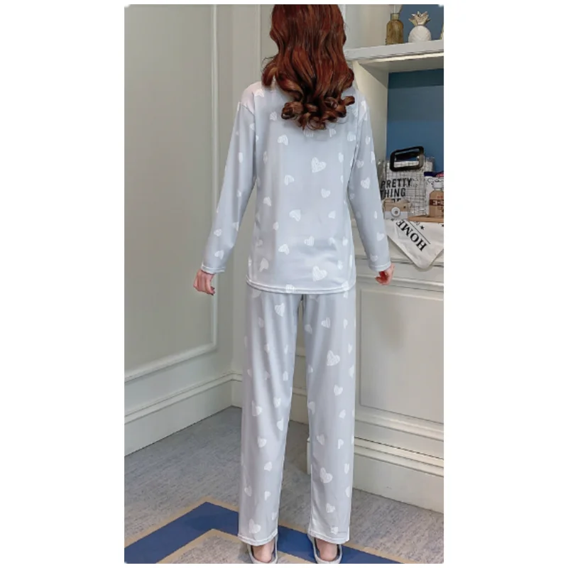 Camicia da notte premaman per allattamento primavera autunno maniche lunghe Homewear allattamento al seno gravidanza donna pigiama set Sleepwear D0072