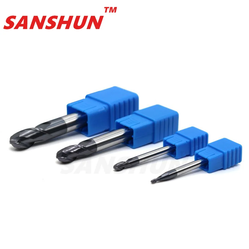 Milling Cutter Alloy Coating Tungsten Steel Tool Cnc Maching Hrc50 Ball Nose Endmills  SANSHUN Top Milling CutterMachine Endmill