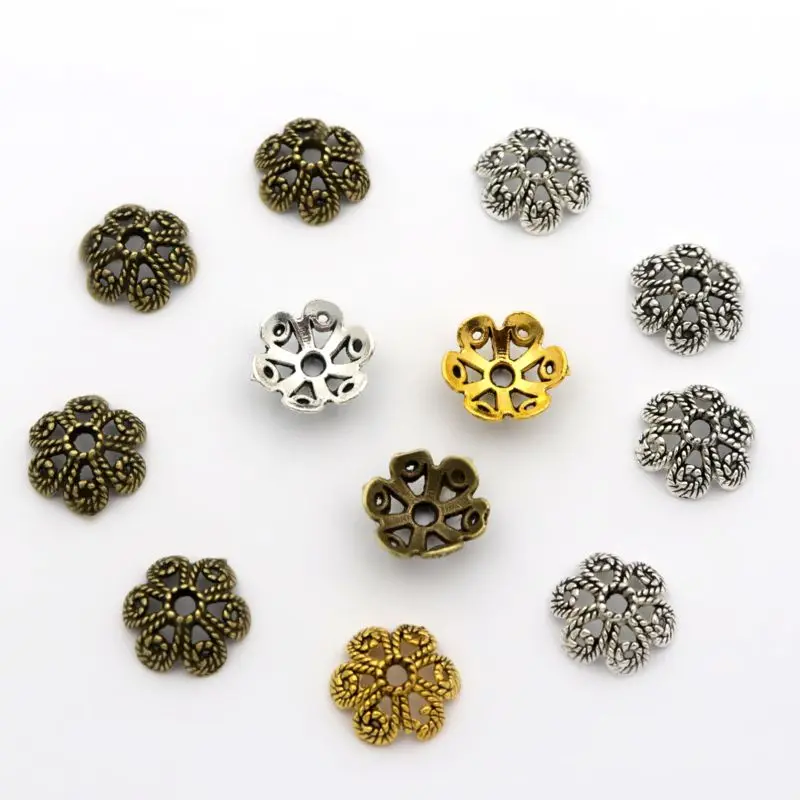 

50pcs Flower Hollow Out Loose Spacer Bead Caps For Jewelry Making Handmade Jewelry Diy Necklace Accessories Wholesale