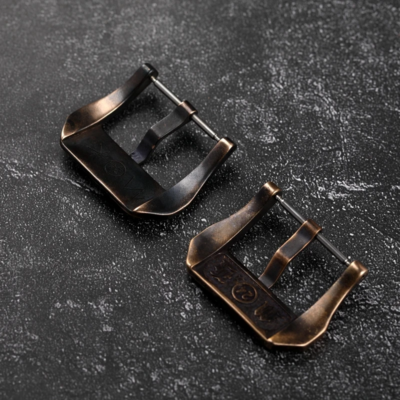 Bronze Oxidized Old Vintage Buckle, Adapted To Bronze Watch Accessories Buckle, Leather Rubber 20 22 24 26MM Bracelet Buckle