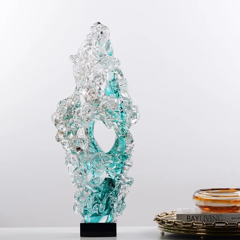 زخرفة حجر Taihu المزجج، فاخرة خفيفة وإحساس راقي، غرفة معيشة، تجريدية، سرير فيلا وإفطار #2