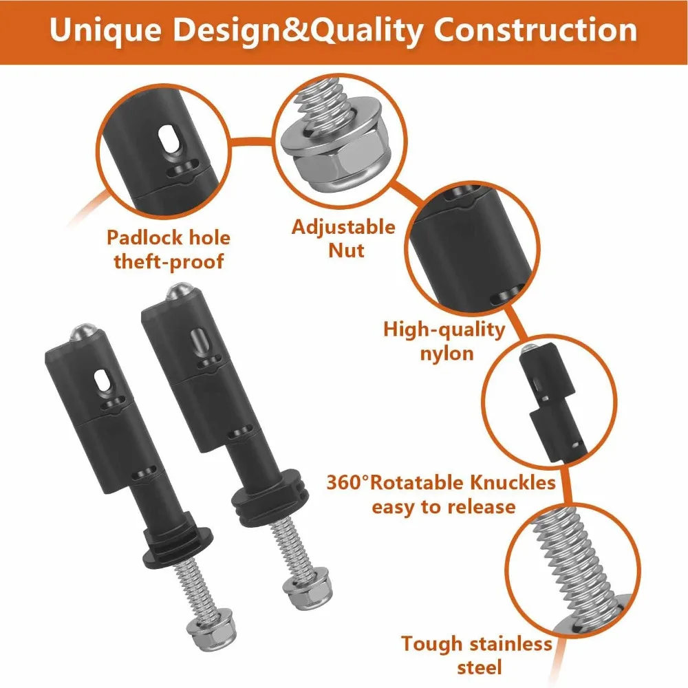 4 PCS Lockable Design Mounting Pins Compatible with MaxTrax MKII Stainless Steel Safety Mounting Pins 140MM Length