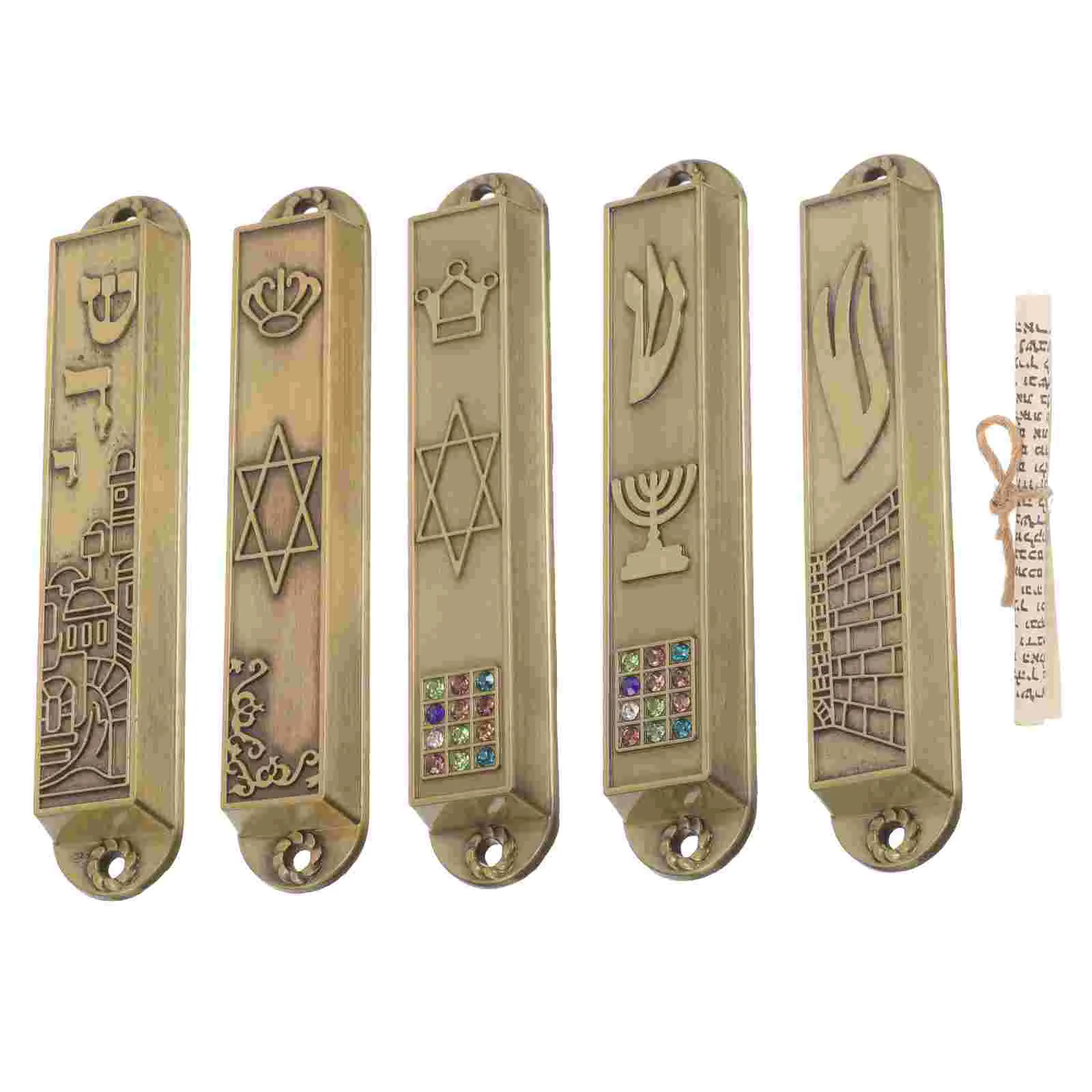 

Door Scroll Holy Pillar Mezuzah Adorn Catholic Decor Metal Prayer Judaica Home Ornament Memorial Gifts