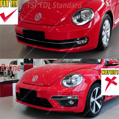 Gloss Black Front Bumper Lip Spoiler Splitter Diffuser Retrofit For VW Beetle A5 TSI TDI Standard 2012-2016 Pre-Lci Bodykits 10 best sales body kit volkswagen beetle - №6