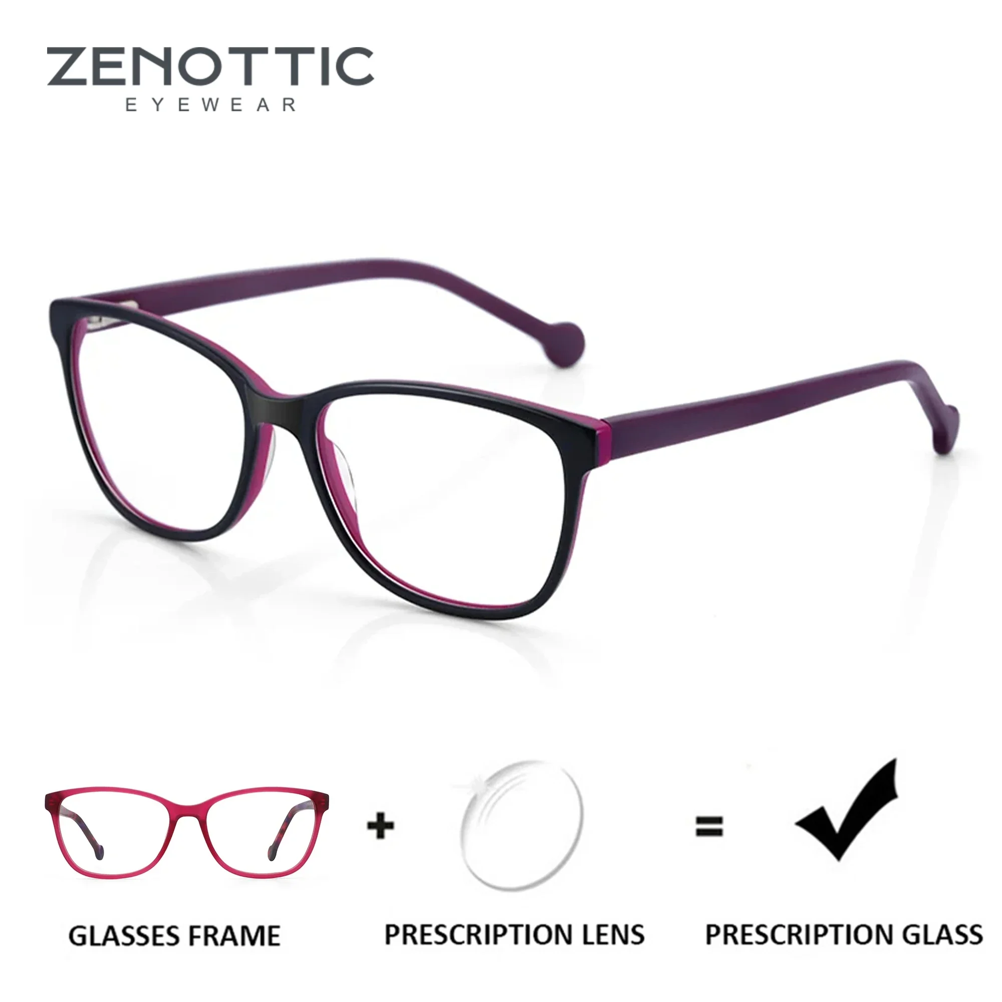 ZENOTTIC Mata Kucing Resep Progresif Kacamata Wanita Miopia Hyperopia Optik Kacamata Anti Blue Light Photochromic Lens Kacamata