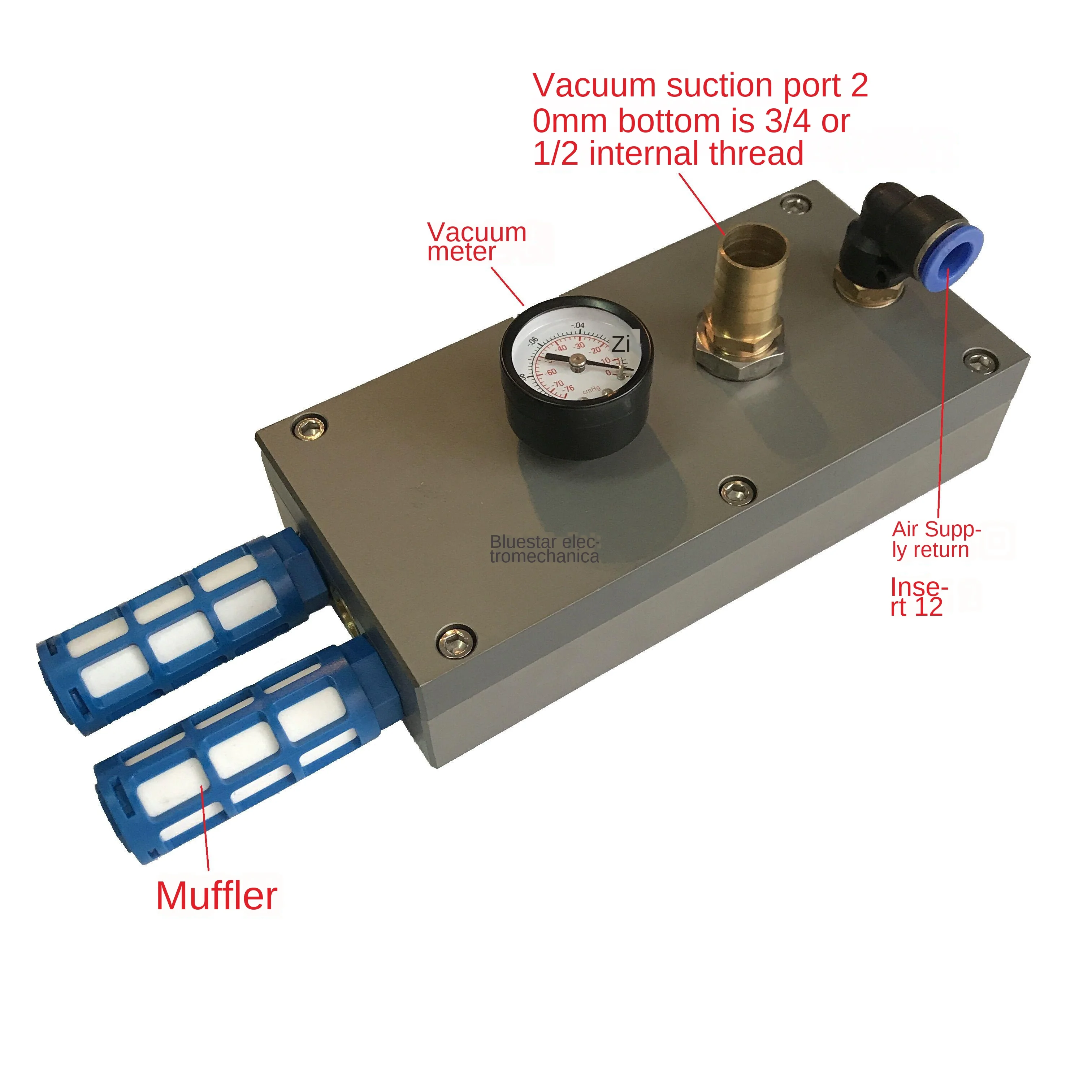 

Вакуумный генератор большой производительности VTM700-06, расход 700 л, диаметр 3/4 дюйма, KV800-90 VTM750-80