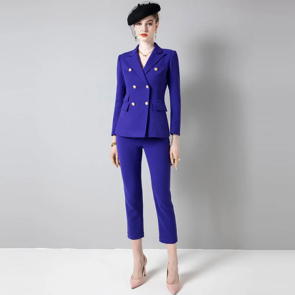 High End Temperament Suit Set Spring And Autumn New Female Slim Fit Professional Trousers Two-Piece Set