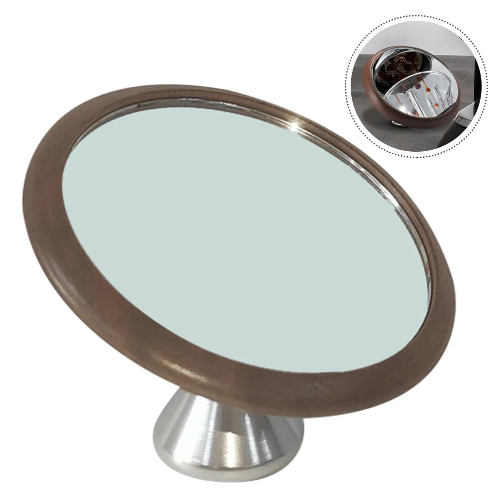 

Зеркало для кофеварки, вращающееся зеркало для эспрессо высокой четкости, наблюдение за текстурой орехового дерева, стильное магнитное управление одной кнопкой