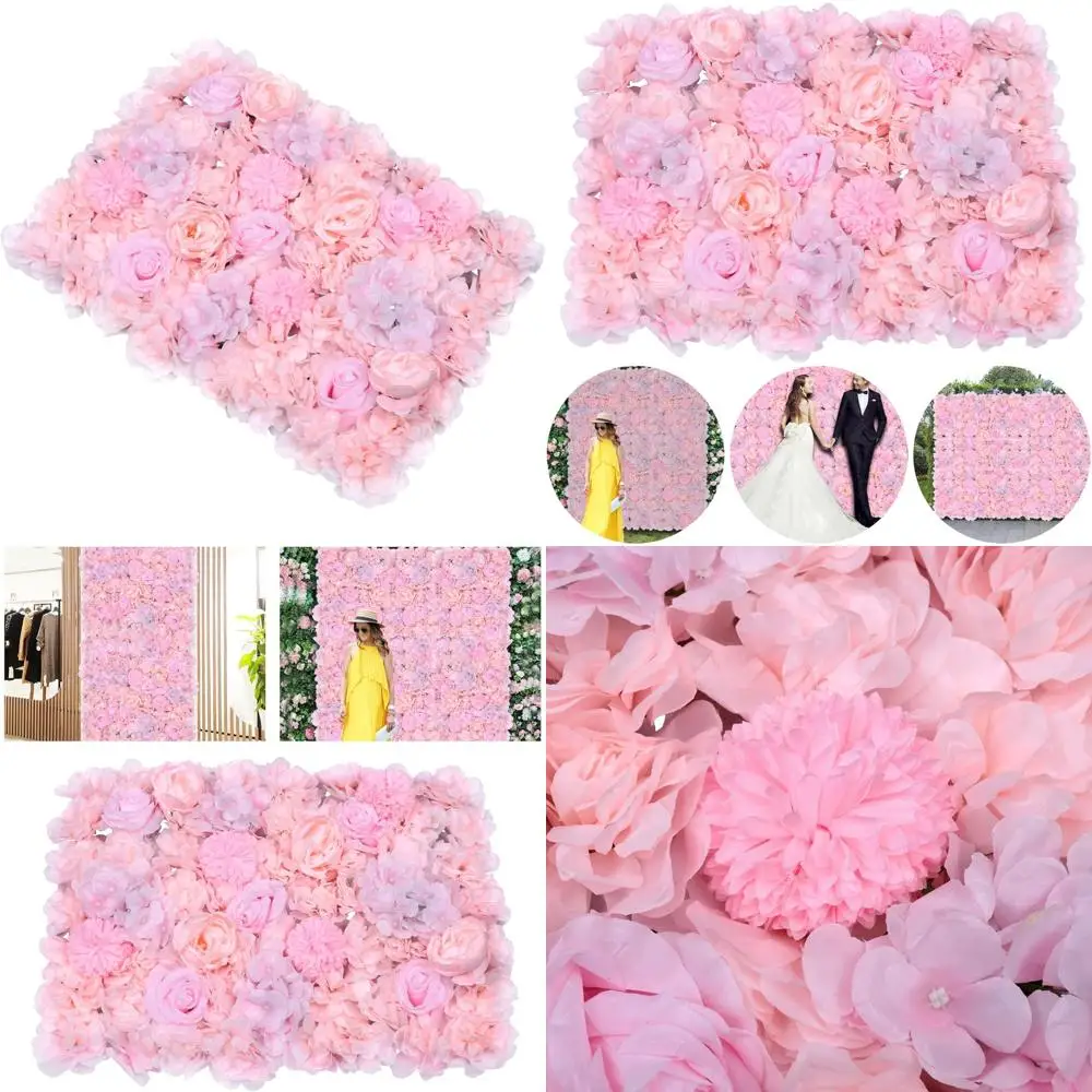 

Светло-розовые стеновые панели с искусственными цветами, 6 шт., 24x16 дюймов для свадебного декора
