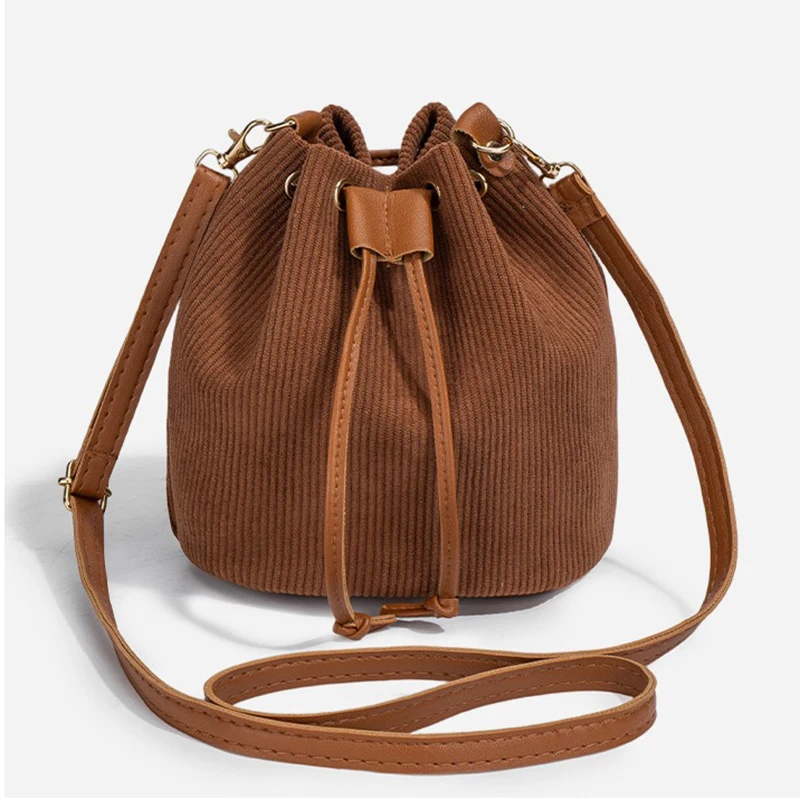 Large Capacity Shoulder Bag Soft Commute Handbag Drawstring Bucket Bag Lightweight Messenger Bag For Travel Commuting Handheld