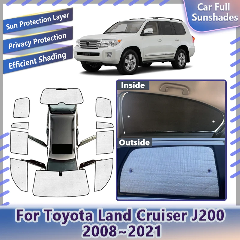 

Для Toyota Land Cruiser J200 LC200 FJ200 2008 ~ 2021 автомобильный козырек, солнцезащитные чехлы с защитой от УФ-лучей, автоаксессуары 2012 2015 2018 2020