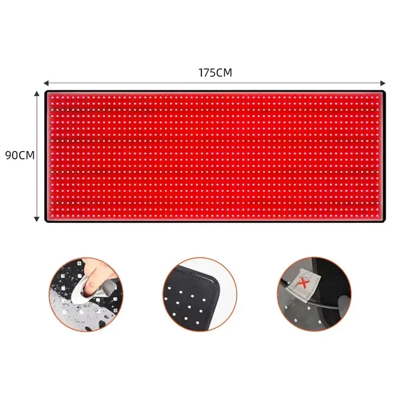 كبير LED العلاج بالضوء الأحمر اليوغا حصيرة 660nm 850nm معدات الاسترخاء المنزلية للياقة البدنية العقلية
