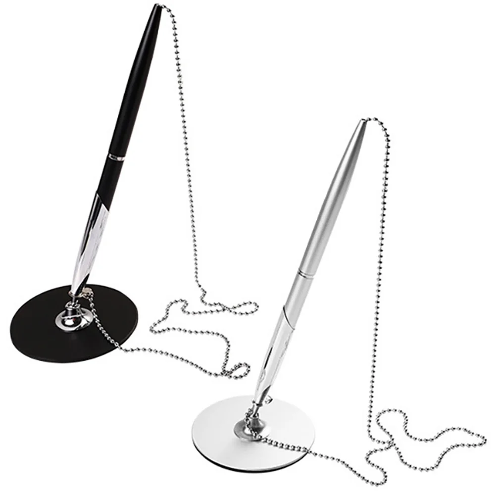 

2Pcs Pen Premium Material Smooth Writing Comfortable Grip Vertical Table Fixed Design Office Business Accessory