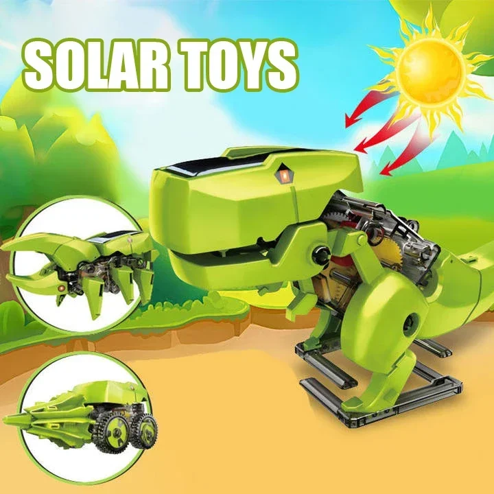 Solar Robot Toy Kit for Kids, Jogos de Construção, Dinossauro, Tiranossauro, Rex, Besouro, Ciência, Aprendizagem, Experimento Educacional, 3 em 1
