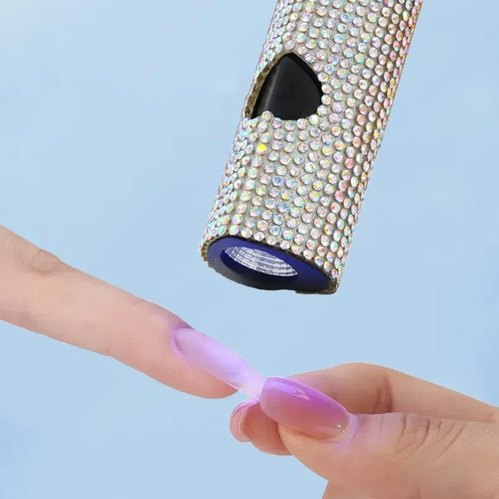 Máquina secadora de unhas usb de secagem rápida, portátil, salão de beleza, com strass, ferramentas de fototerapia doméstica, lâmpada uv led para unhas, mini lanterna