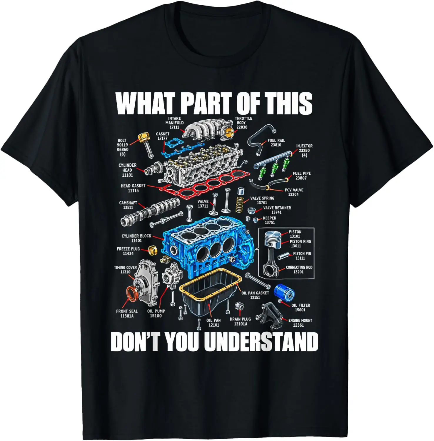 What Part Of This Don’T You Understand Engine Diagram T-Shirt Casual, Breathable, Quick-Dry Pure Cotton Short-Sleeve Shirt