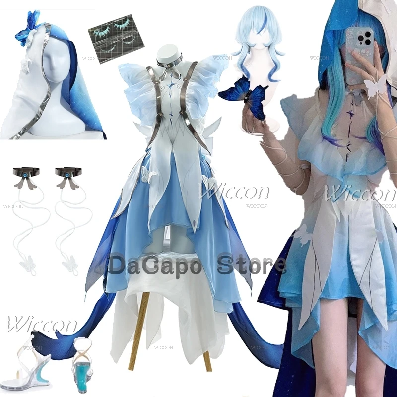 The Shorekeeper Cosplay Wuthering Waves Costume Eyelash Dress Uniform Women Game Suit  Halloween Party Outfit Role Play