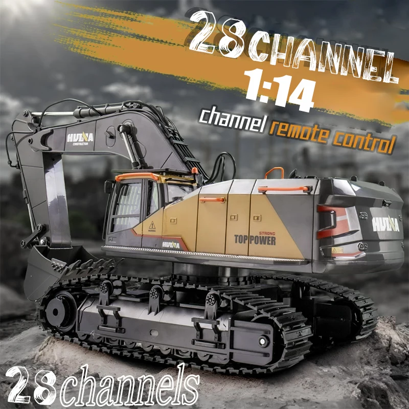 

Huina1592 Super Large Alloy Excavator 28 Channel Remote Control Electric Children's Excavation Simulation Engineering Toy Vehicl