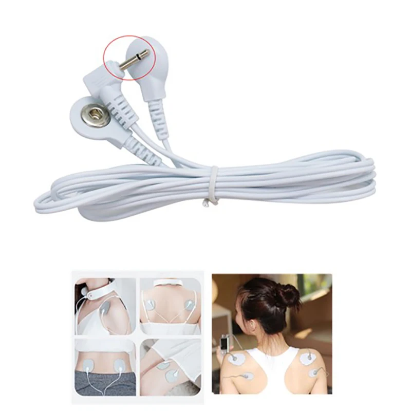 2 Way Machine Massager Button Cable Electrode Electrode PadsStandard Connection Massage For TENS Unit Lead Wires Cables