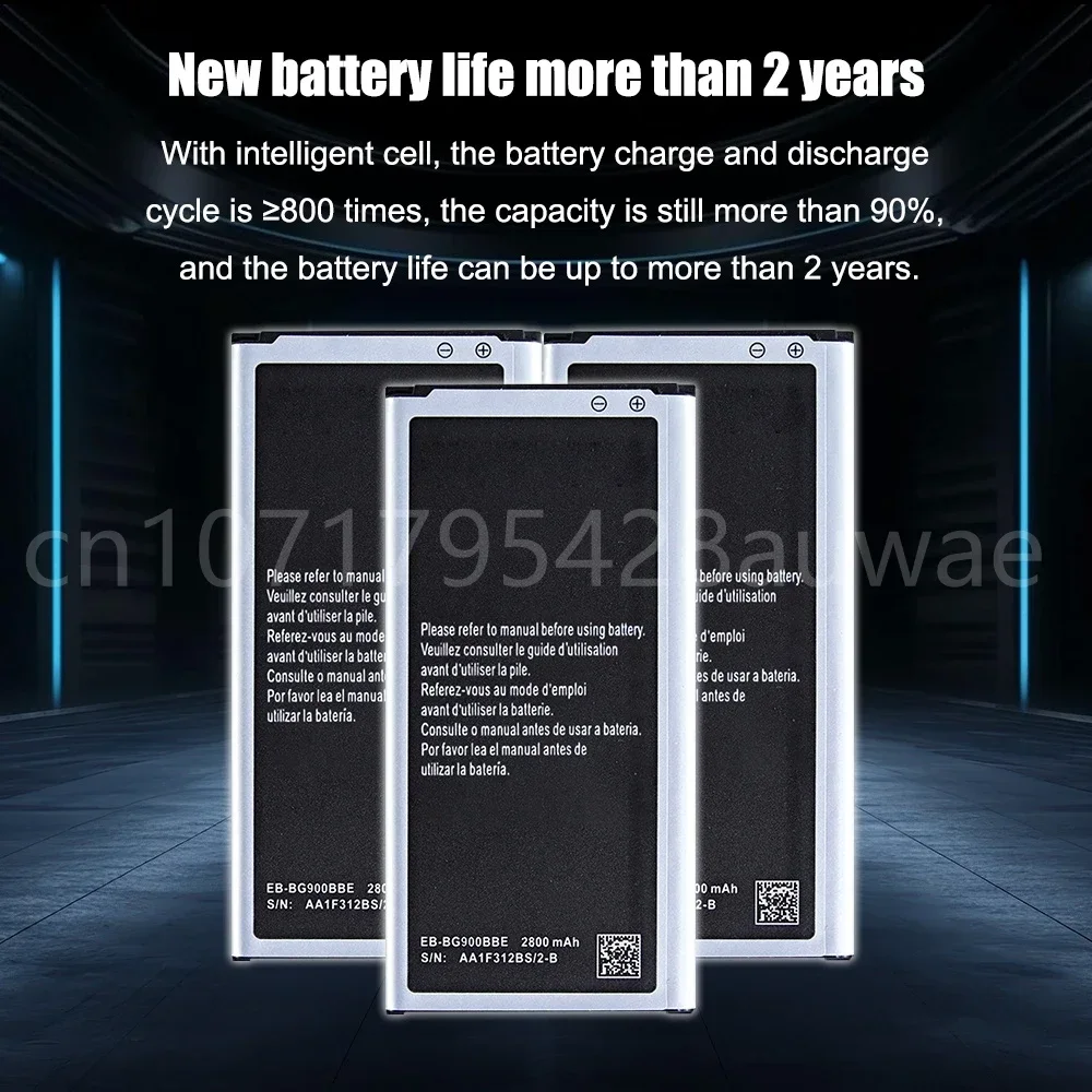 For Samsung S5 Battery for Galaxy S 5 SM G900 G900S G900I G900F G900H 2800mAh EB-BG900BBE Replacement Battery EB BG900BBE