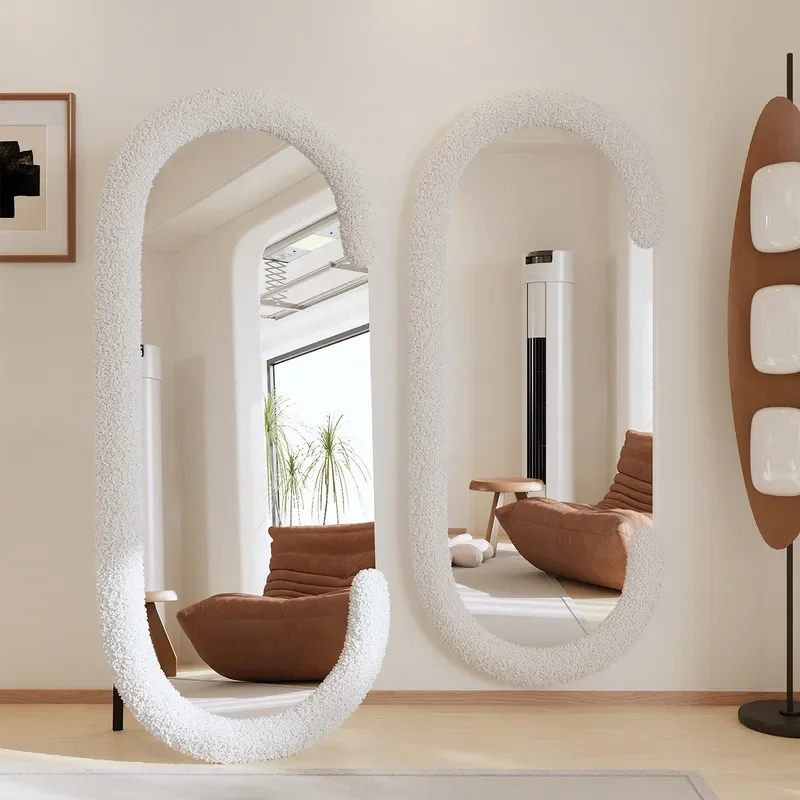 Full Length Floor Mirror Wall Mounted or Freestanding Light Luxury Home Decor Large Standing Glass for Bedroom Living Room