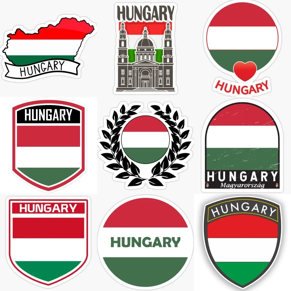 

Hungary Flag Map Badge PVC Sticker for Decorate Car Camper Wall Room Window Bicycle Helmet Truck Bicycle Table Decal Accessories