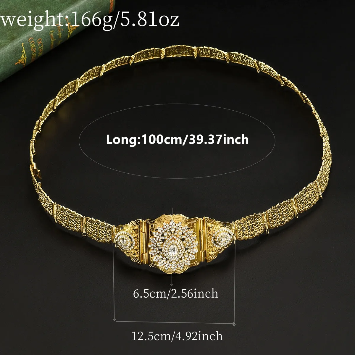 حزام عتيق للسيدات المغربي مع نمط قطرة الماء على شكل فستان الزفاف حزام المجوهرات العربية هدية رمضان