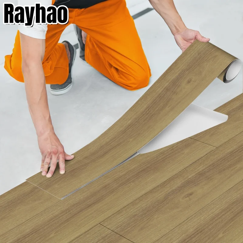 

Home Floor Wall Renovation Simulation Wood Grain Wall Stickers for Bedroom Living Room Waterproof Self-adhesive Flooring Sticker