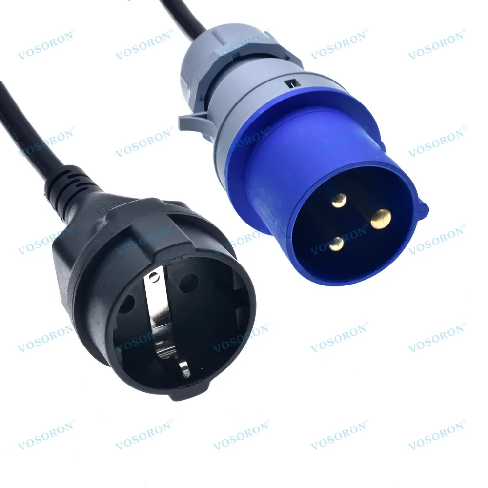 

IEC316P6 Plug to EU Schuko Power Cord,Industrial Heavy Duty Extension Cable H05VV-F 3G1.5mm Gauge,Convert the 316C6 to EU CEE7/3