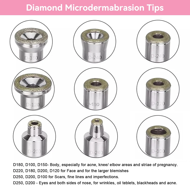 Diamond Micro-dermabrasion Machine Anti Aging Wrinkle Professional Facial Dermabrasion Acne Scars Skin Care Tool for Home Use