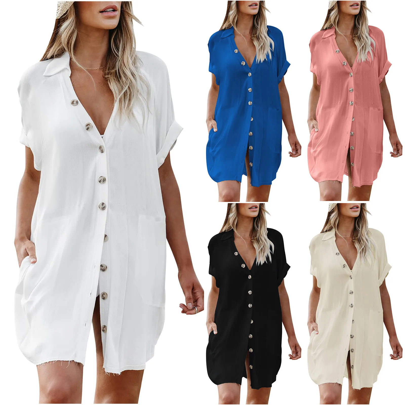 Damenmode Shirt lose Strand Strickjacke Urlaub Sonnen bekleidung Bikini vertuschen Bade bekleidung äußere Strickjacke weiche und bequeme Bade bekleidung