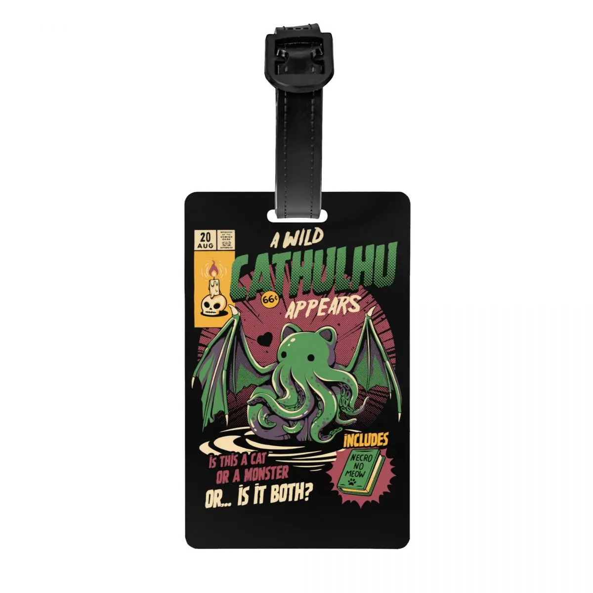 A Wild Cthulhu Bagagem Tag, Proteção de Privacidade, Gato ou Monstro, Kaiju, Filme Lovecraft, Bagagem Tags, Travel Bag Labels, Mala