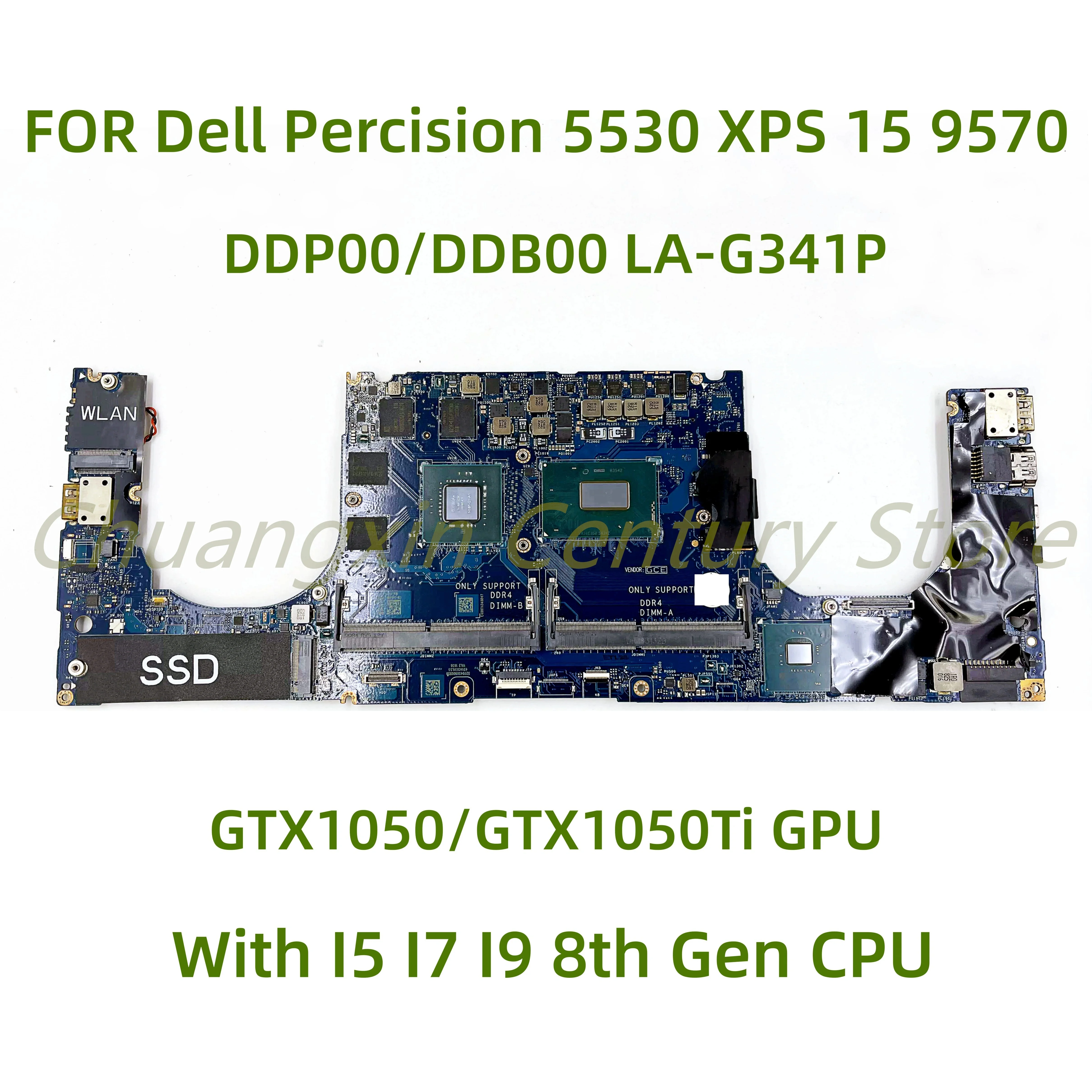 For Dell Precision 5530 XPS 15 9570 Laptop motherboard  LA-G341P with I5 I7 I9 CPU P1000 GTX1050/GTX1050Ti GPU 100% Tested