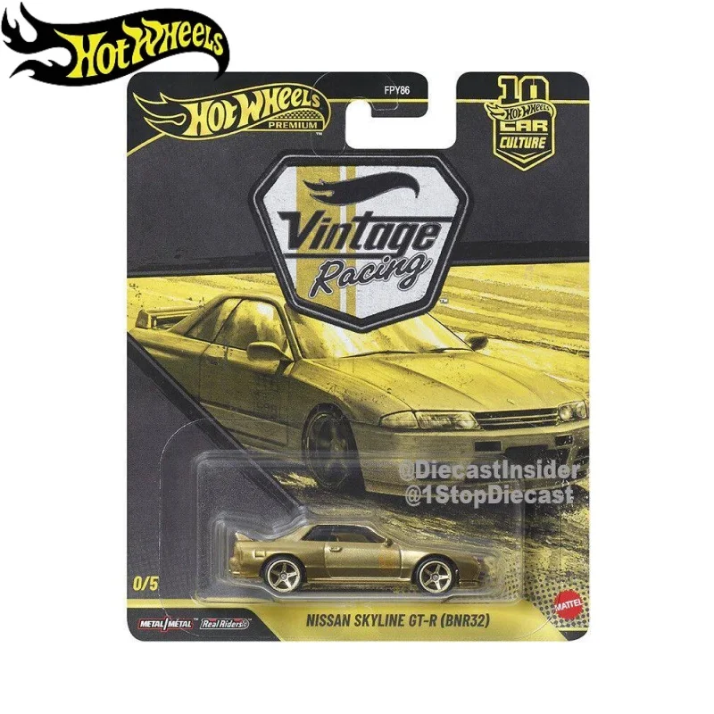 

Коллекционная модель автомобиля Hot Wheels Premium Car Culture Vintage Racing Car FPY86 NISSAN SKYLINE GT-R 1:64, игрушка для мальчиков, подарок на день рождения