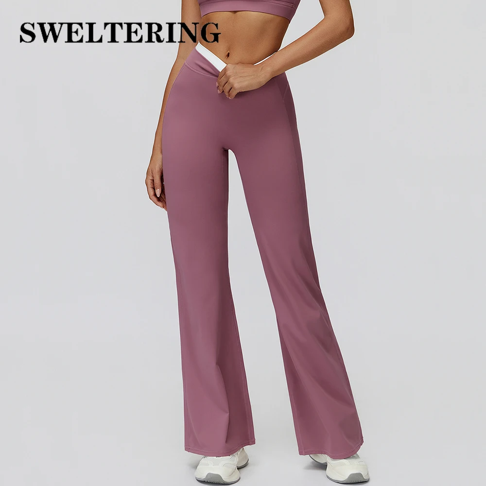 

Gym Fitness Bell-Bottoms Yoga Pants Sports Flared Leggings Breathable Latin Dance Pants Female Casual Sports Pants Trousers