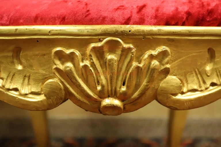 Antique Hand Made Luxury Louis XV Reproduction Chairs French Baroque Solid Wood Carved Velvet Armchair view 4