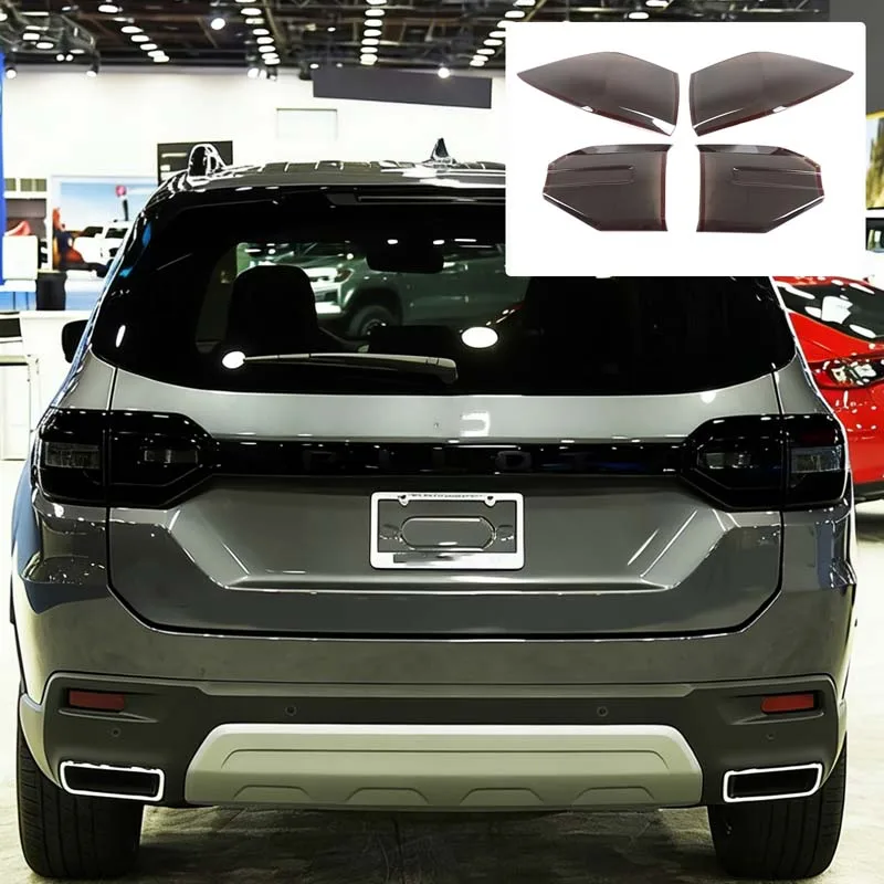 4Pcs ABS Black For Honda Pilot 2023-2026+ Car Tail Light Decorative Cover Sticker Car Exterior Protection Accessories