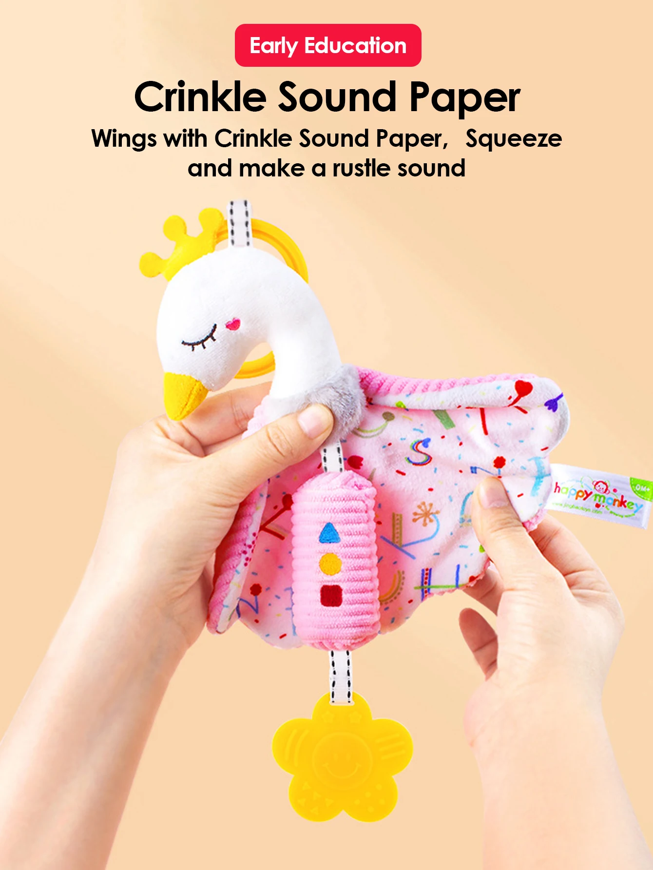 Cochecito de cama suave para cuna infantil, sonajero colgante móvil, juguetes educativos para bebé, agarre de mano para desarrollo del cerebro, lindos juguetes de animales de peluche