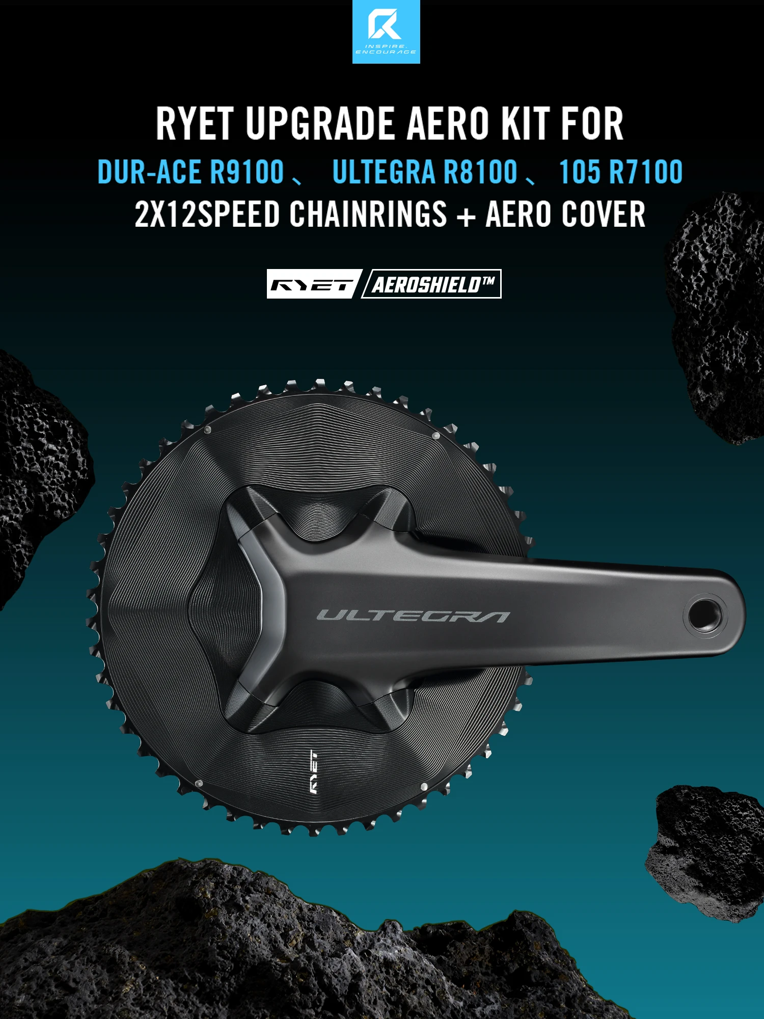 AliExpress RYET Aero Road Bike Chainring 50-34T 52-36T Compatible with Shiman0 12-Speed Dura-Ace R9200 Ultegra R8100 105 R7100 2x Groupsets