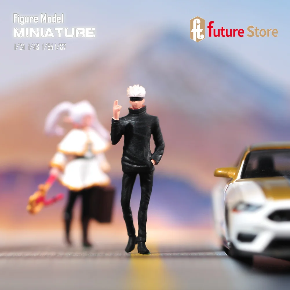 Figura em miniatura 1/87 1/64 1/43 1/24 anime meninos elfo raposa meninas mini boneca resina modelo de impressão 3d cena criativa adereços decoração brinquedo