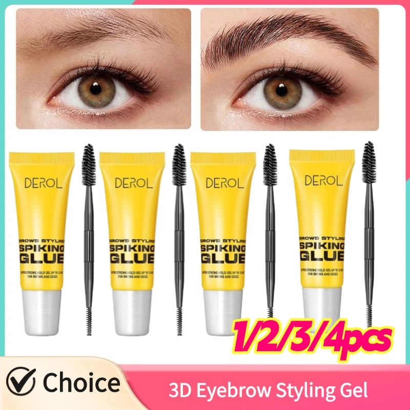 1/2/3/4 個 3D 眉毛スタイリングジェル持続スタイリング眉毛ジェルブラシ付き野生眉毛強力な整形眉毛ジェル