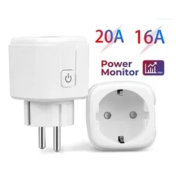 For Tuya For Smart Plug For Zigbee EU 16A20A For Smart Socket With Power Monitor APP Remote Control Timing