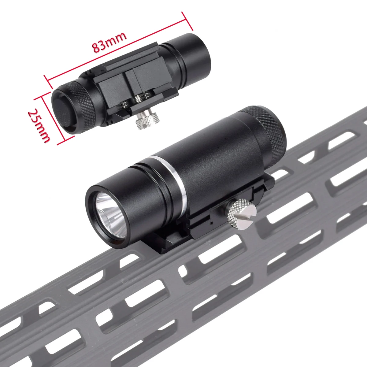 

Tactical Metal Mini Weapon Gun Constant White Light Output QD Quick Detach Handgun Flashlight For Hunting 20mm Picatinny Rail
